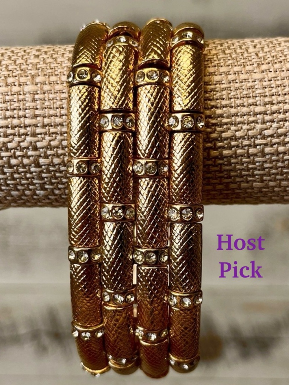 Vintage Exotic Snake Gem Bling Accents Bangle Bracelet Stretch Statement Retro